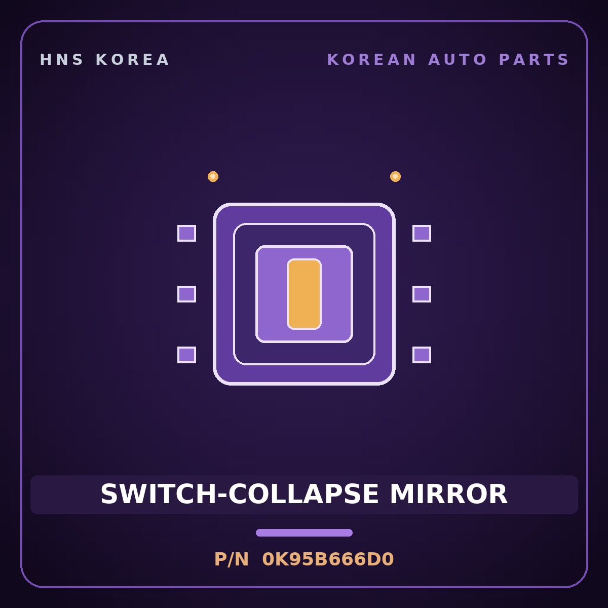 Genuine Mobis SWITCH-COLLAPSE MIRROR 0K95B666D0 for Enterprise 1997 HNS Parts Korea