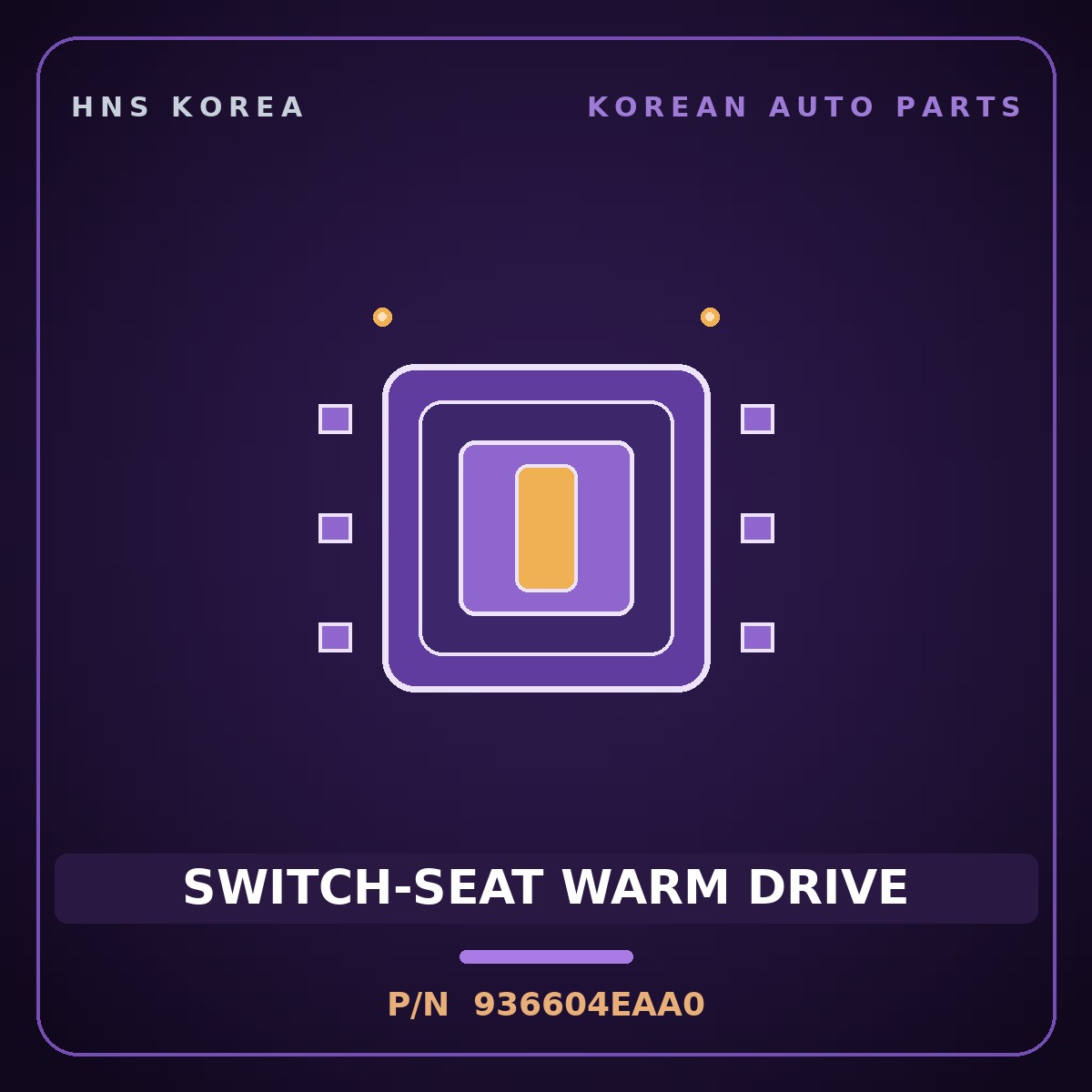 Genuine Mobis SWITCH-SEAT WARM DRIVE 936604EAA0 for Bongo 2017 HNS Parts Korea