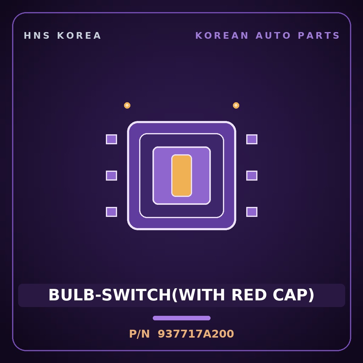 Genuine Mobis BULB-SWITCH(WITH RED CAP) 937717A200 for 11-Ton Truck 1997 HNS Parts Korea
