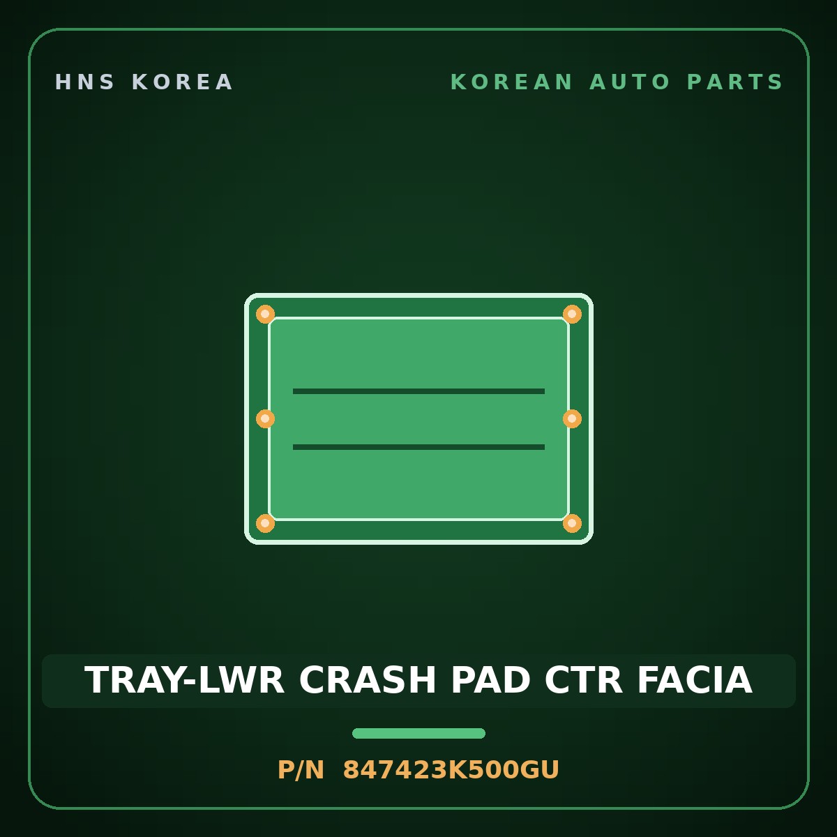 Genuine Mobis TRAY-LWR CRASH PAD CTR FACIA 847423K500GU for Sonata 2006 HNS Parts Korea