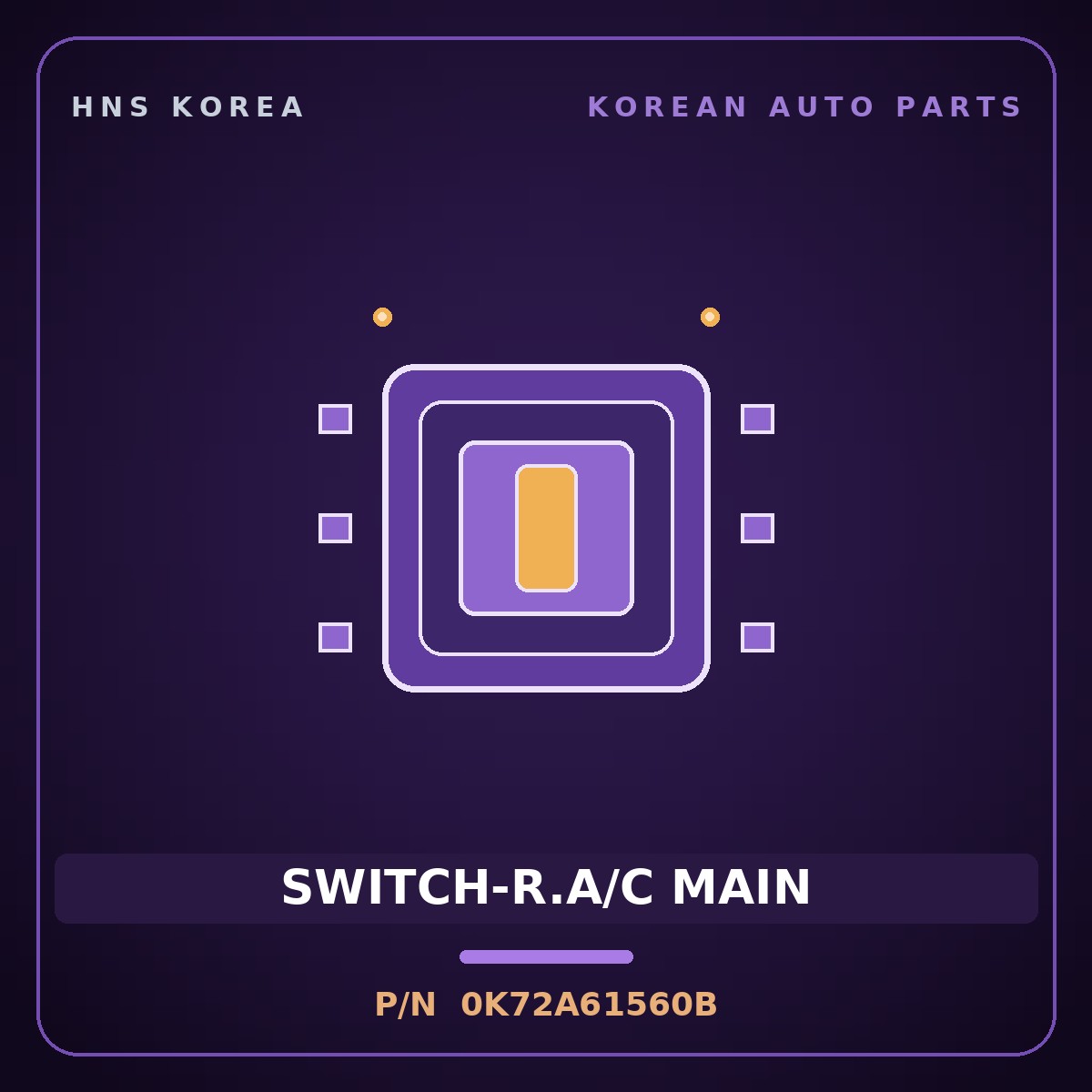 Genuine Mobis SWITCH-R.A/C MAIN 0K72A61560B for Bongo 1996 HNS Parts Korea
