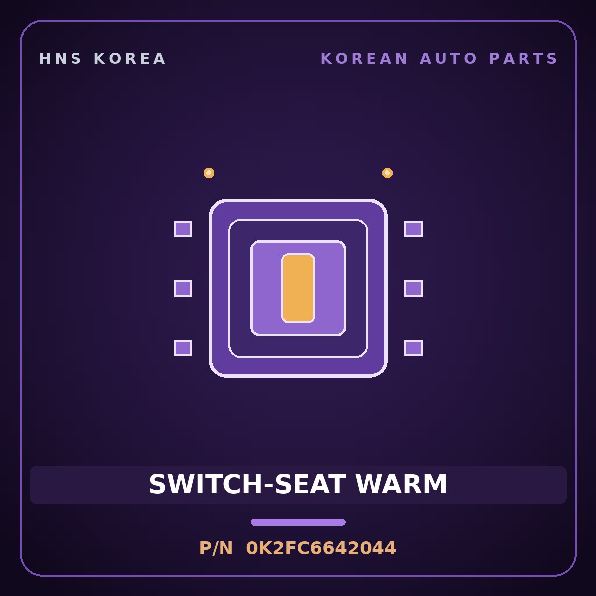 Genuine Mobis SWITCH-SEAT WARM 0K2FC6642044 for Carens 2002 HNS Parts Korea