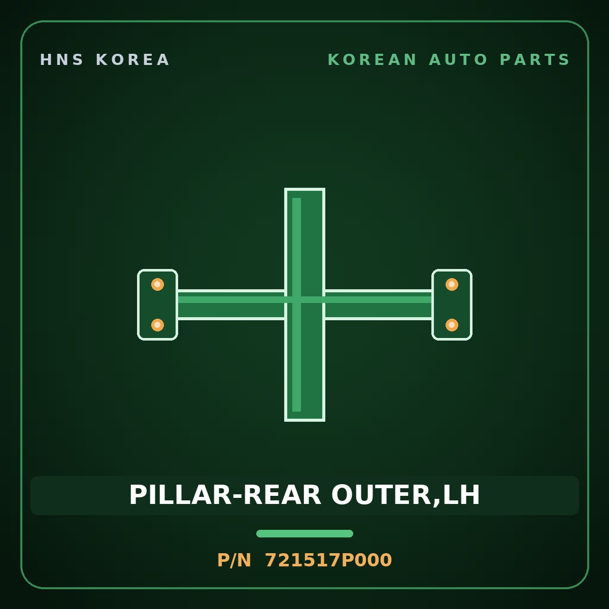 Genuine Mobis PILLAR-REAR OUTER,LH 721517P000 for Trago 2013 HNS Parts Korea