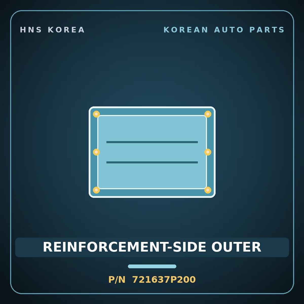 Genuine Mobis REINFORCEMENT-SIDE OUTER 721637P200 for Trago 2013 HNS Parts Korea
