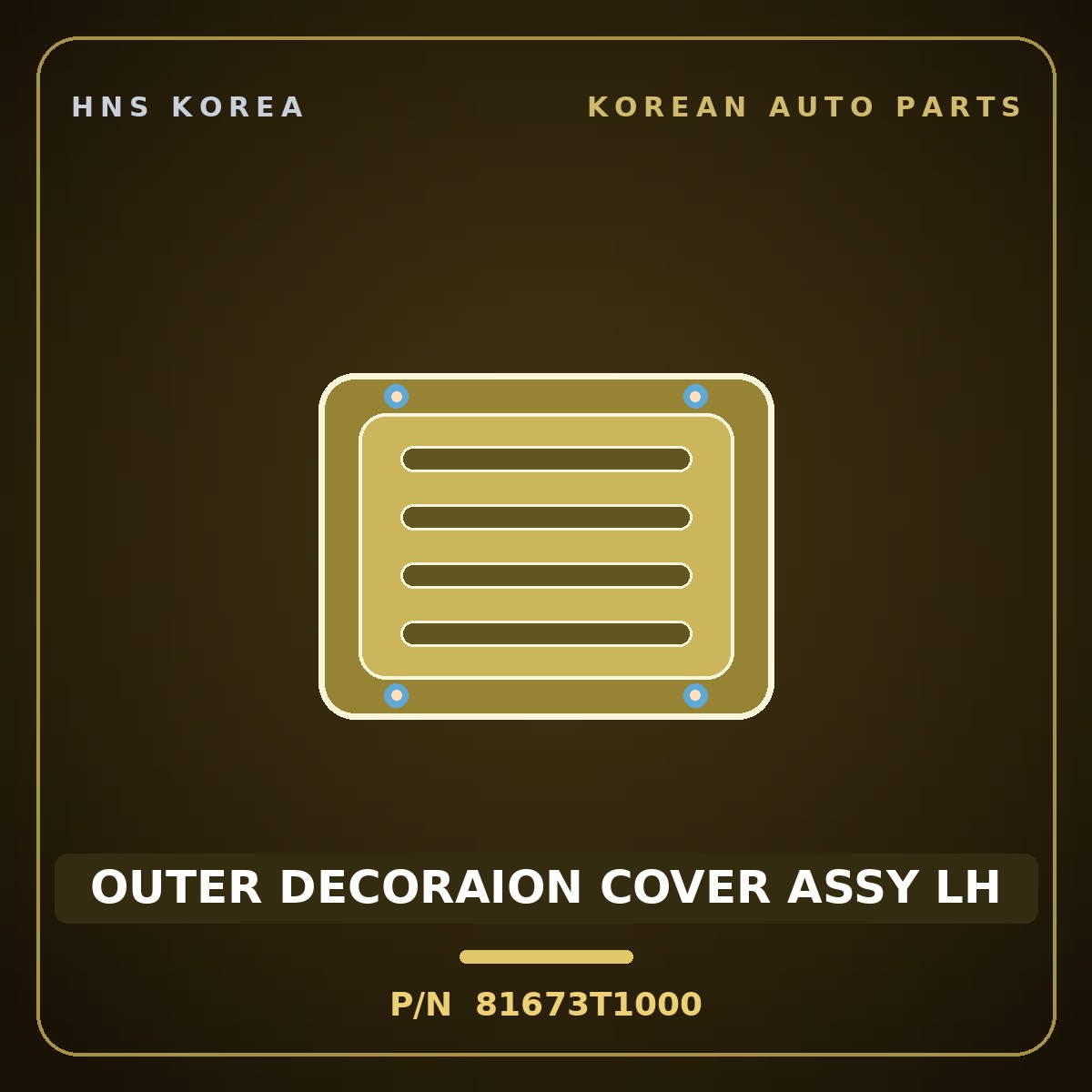 Genuine Mobis OUTER DECORAION COVER ASSY LH 81673T1000 for G80 2020 HNS Parts Korea