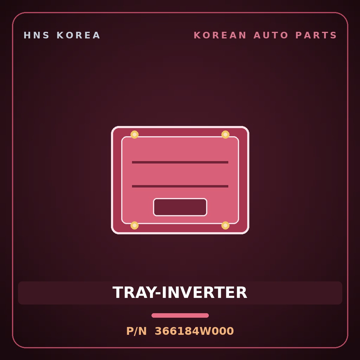 Genuine Mobis TRAY-INVERTER 366184W000 for Tucson 2012 HNS Parts Korea
