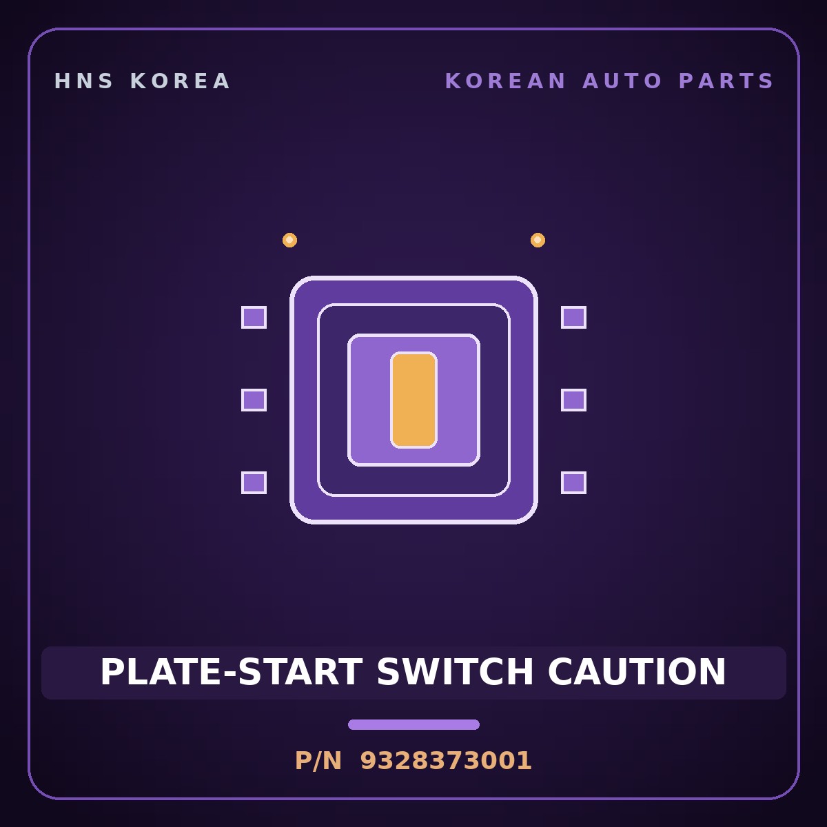 Genuine Mobis PLATE-START SWITCH CAUTION 9328373001 for 11-Ton Truck 1995 HNS Parts Korea
