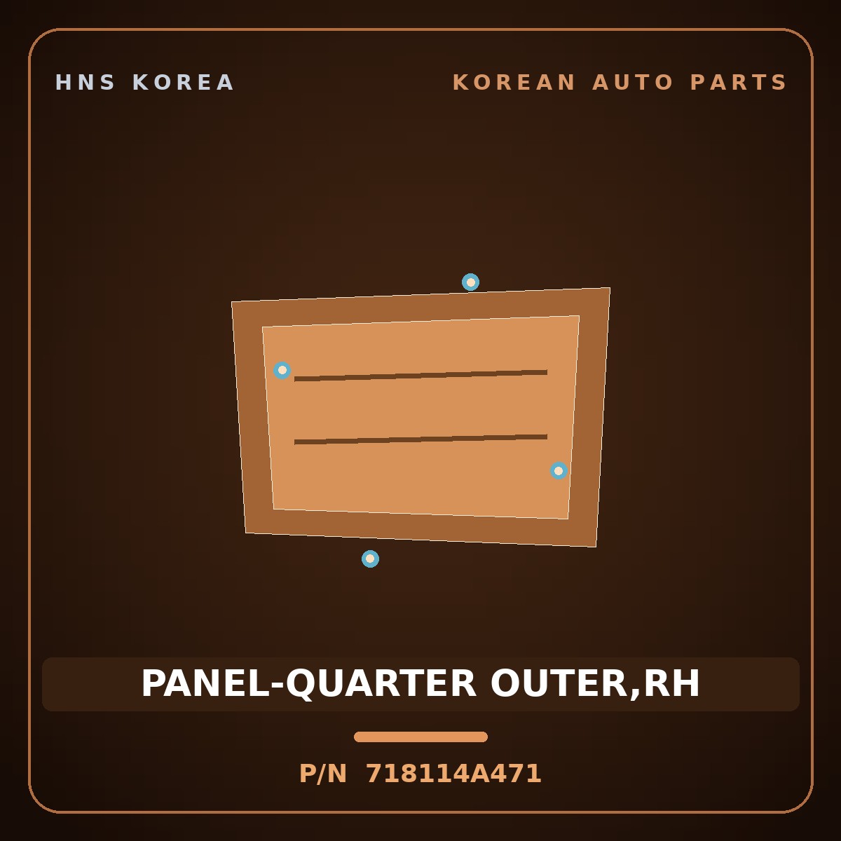 Genuine Mobis PANEL-QUARTER OUTER,RH 718114A471 for Starex 2004 HNS Parts Korea