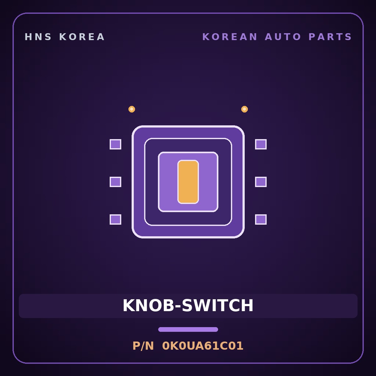 Genuine Mobis KNOB-SWITCH 0K0UA61C01 for Retona 1999 HNS Parts Korea