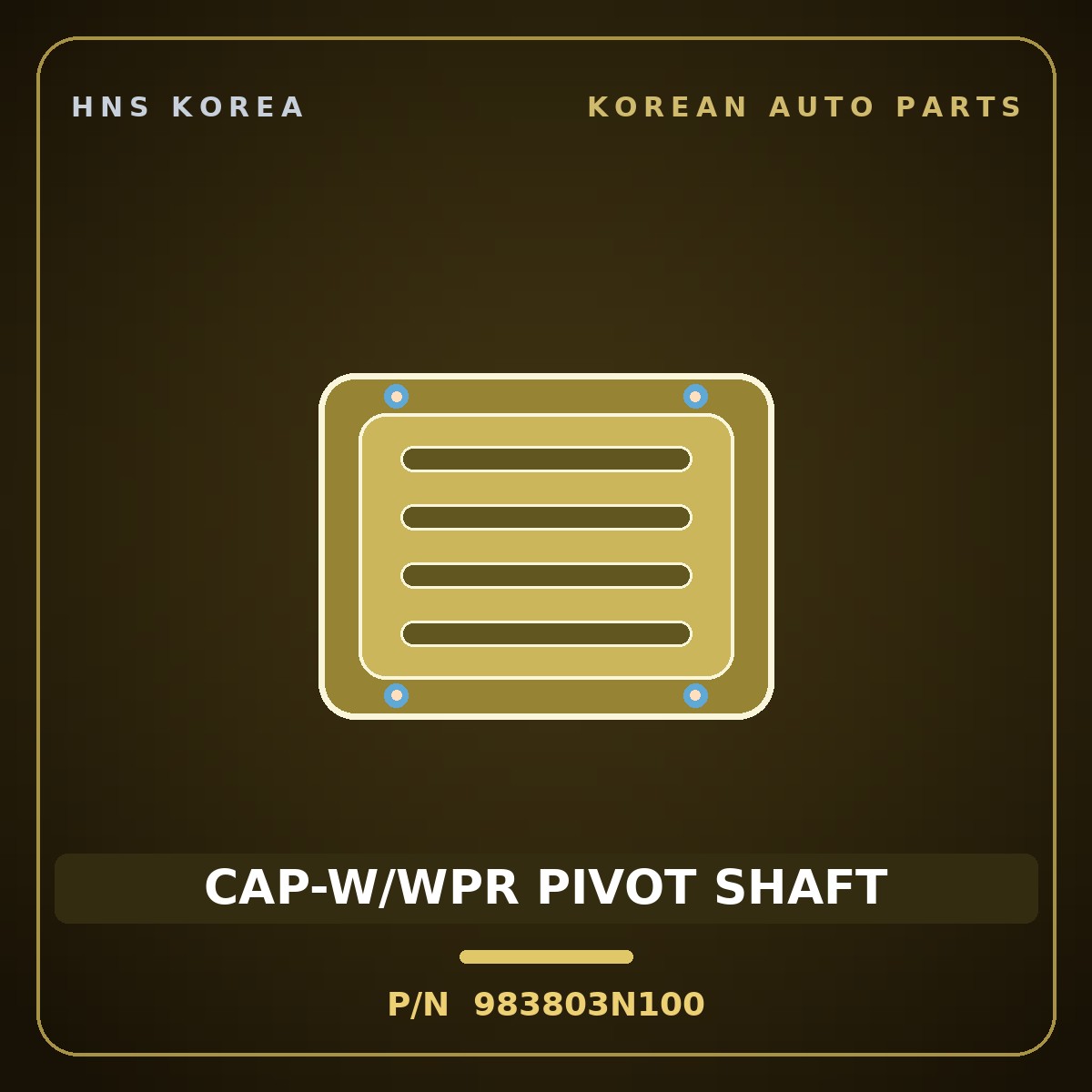 Genuine Mobis CAP-W/WPR PIVOT SHAFT 983803N100 for Opirus 2006 HNS Parts Korea