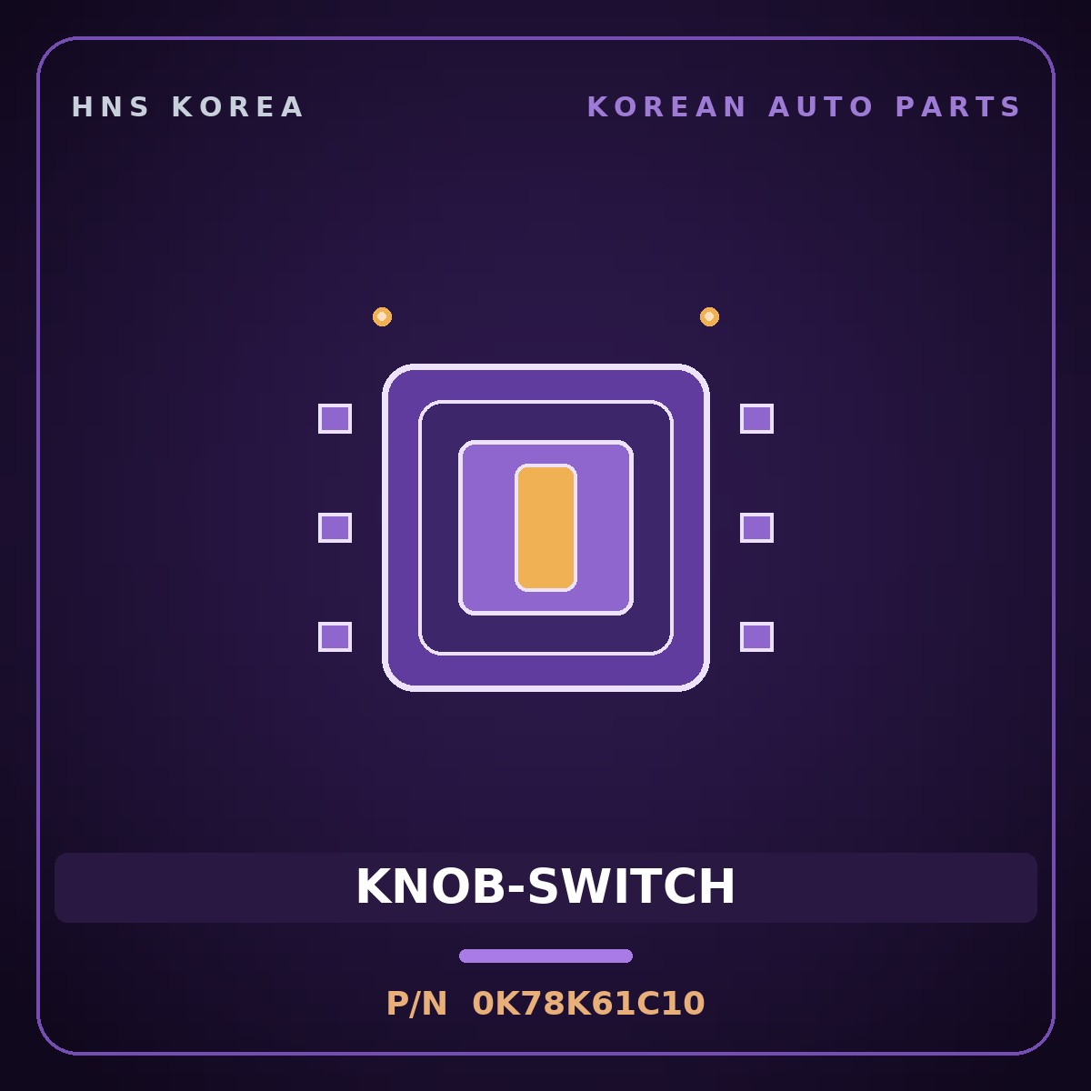 Genuine Mobis KNOB-SWITCH 0K78K61C10 for Bongo 1996 HNS Parts Korea