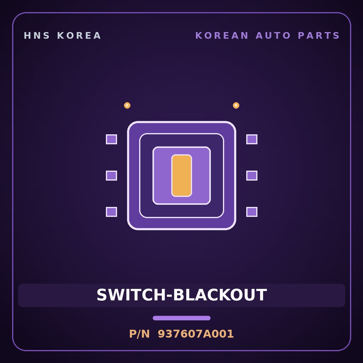Genuine Mobis SWITCH-BLACKOUT 937607A001 for 5-Ton Truck 1997 HNS Parts Korea