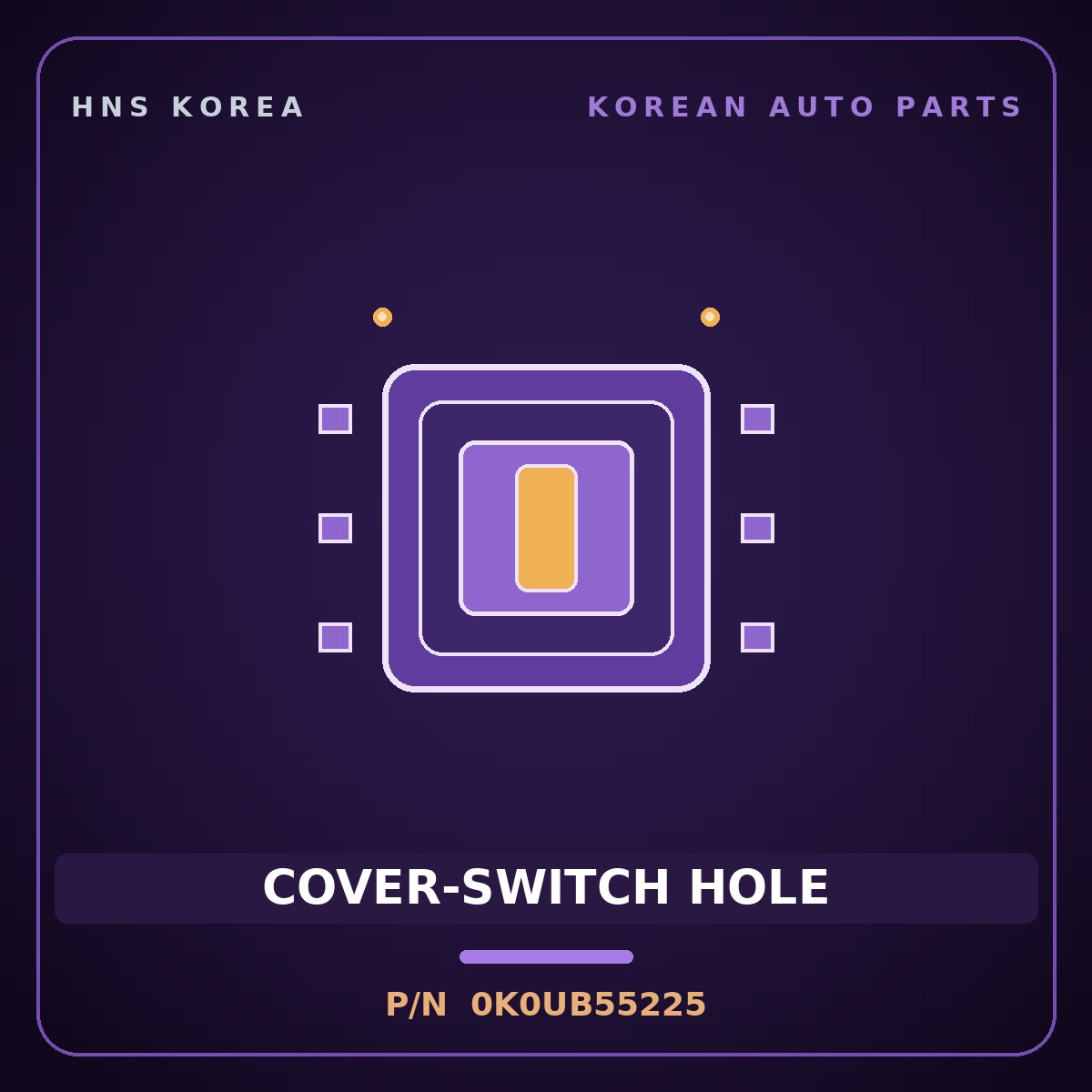 Genuine Mobis COVER-SWITCH HOLE 0K0UB55225 for Retona 1999 HNS Parts Korea