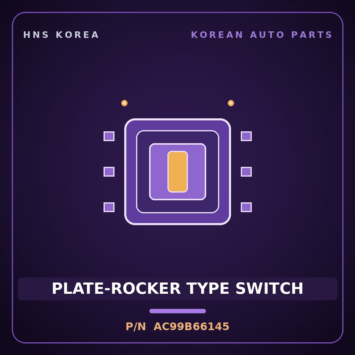 Genuine Mobis PLATE-ROCKER TYPE SWITCH AC99B66145 for Granbird 2004 HNS Parts Korea
