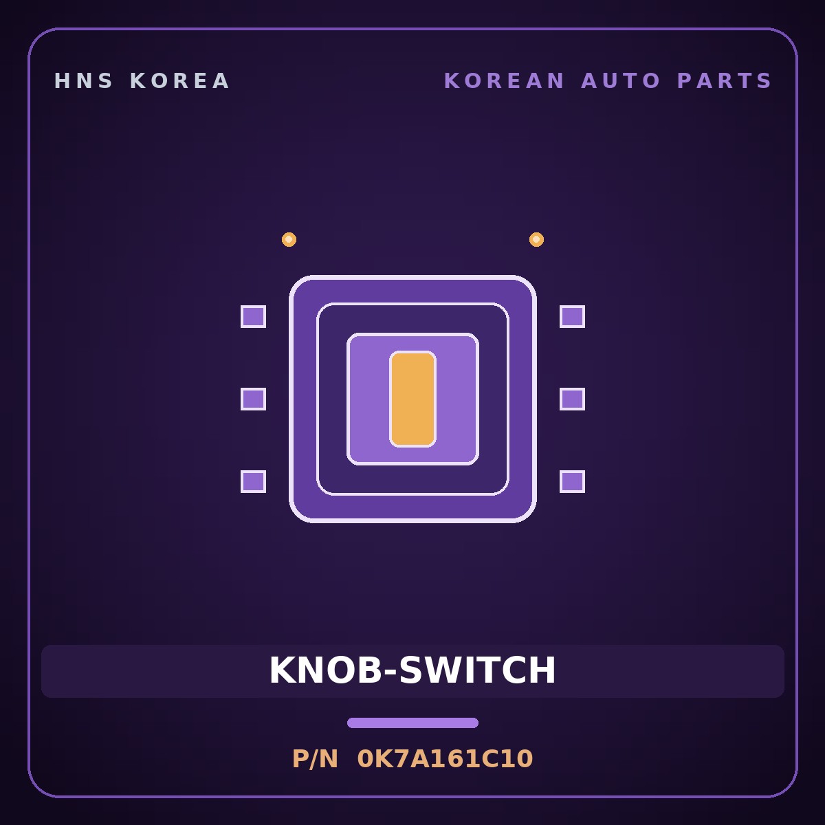 Genuine Mobis KNOB-SWITCH 0K7A161C10 for Bongo 1996 HNS Parts Korea