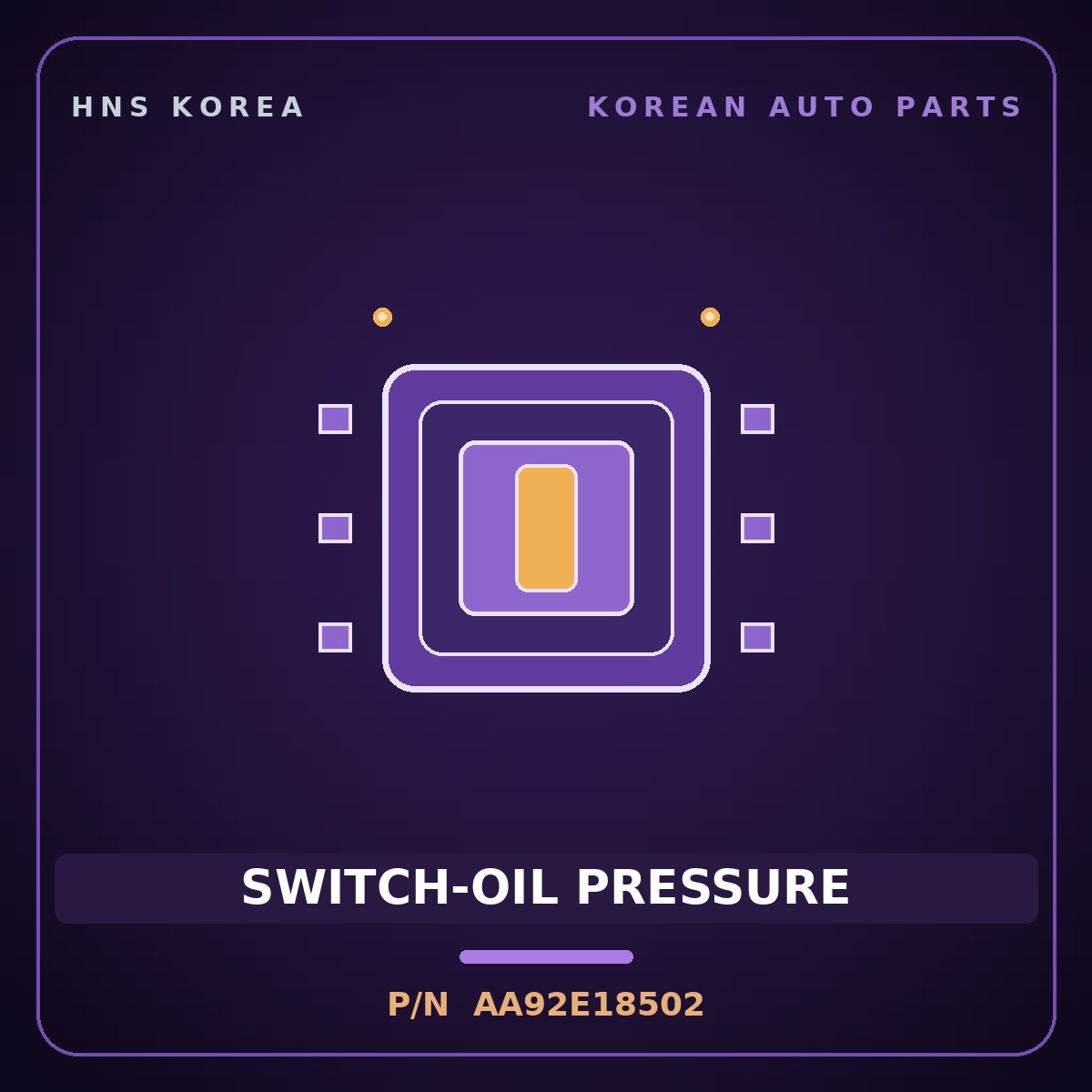 Genuine Mobis SWITCH-OIL PRESSURE AA92E18502 for 5-Ton Truck 1997 HNS Parts Korea