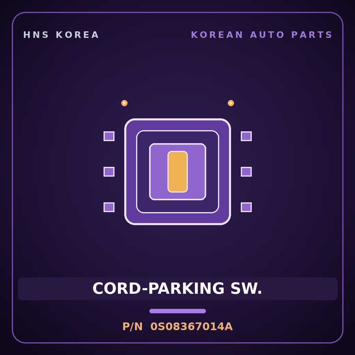 Genuine Mobis CORD-PARKING SW. 0S08367014A for Bongo 1996 HNS Parts Korea