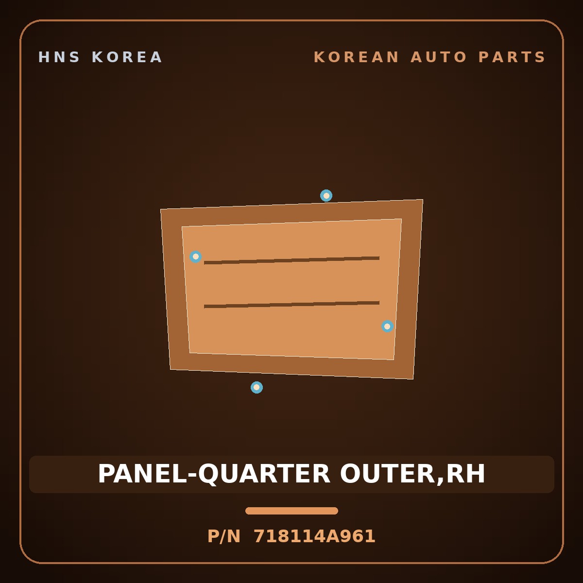 Genuine Mobis PANEL-QUARTER OUTER,RH 718114A961 for Starex 2006 HNS Parts Korea
