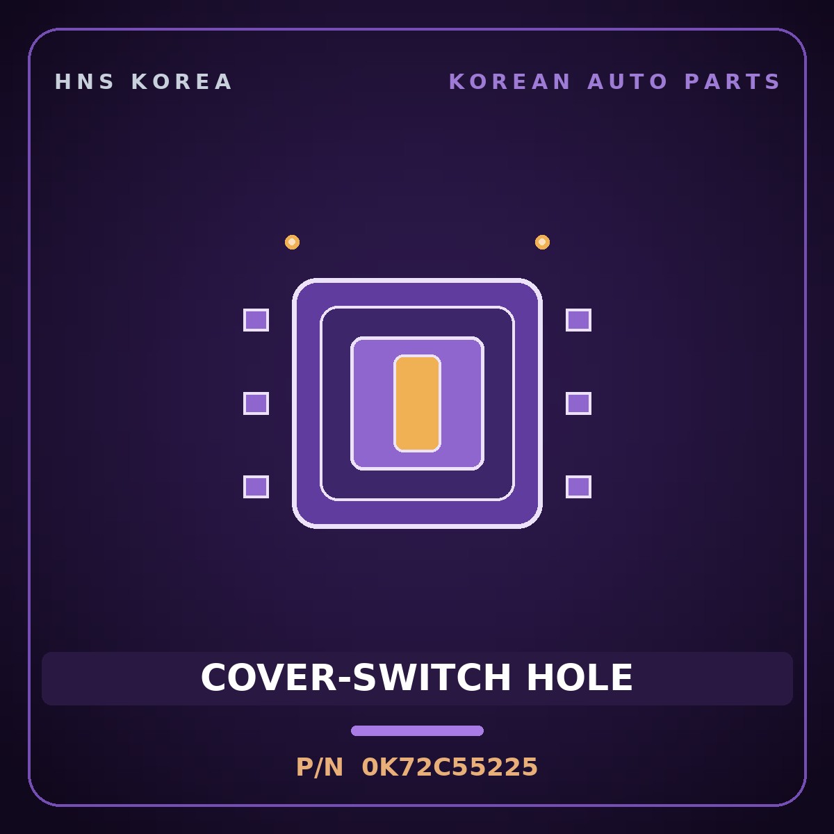 Genuine Mobis COVER-SWITCH HOLE 0K72C55225 for Bongo 1996 HNS Parts Korea