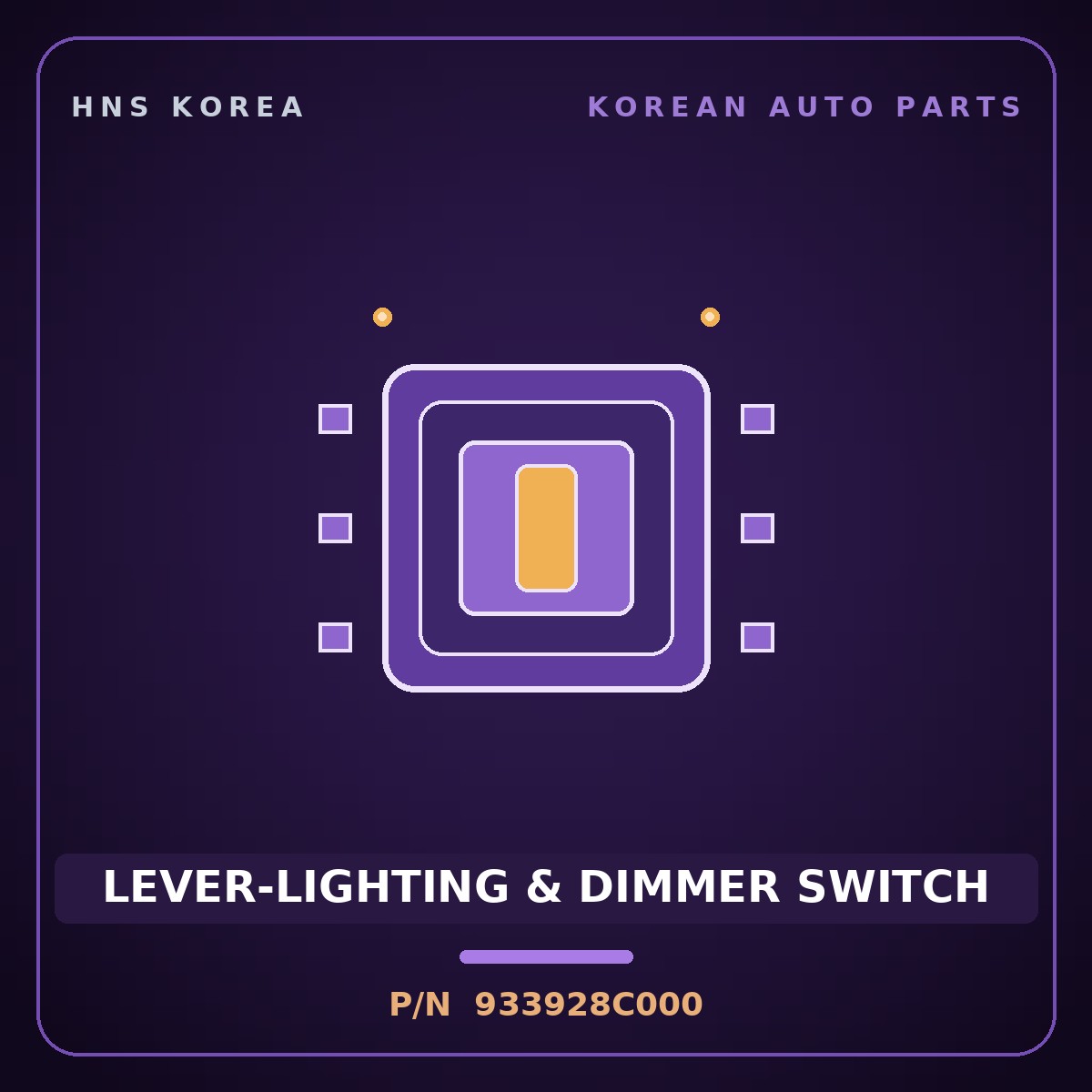Genuine Mobis LEVER-LIGHTING & DIMMER SWITCH 933928C000 for Aero City 2000 HNS Parts Korea