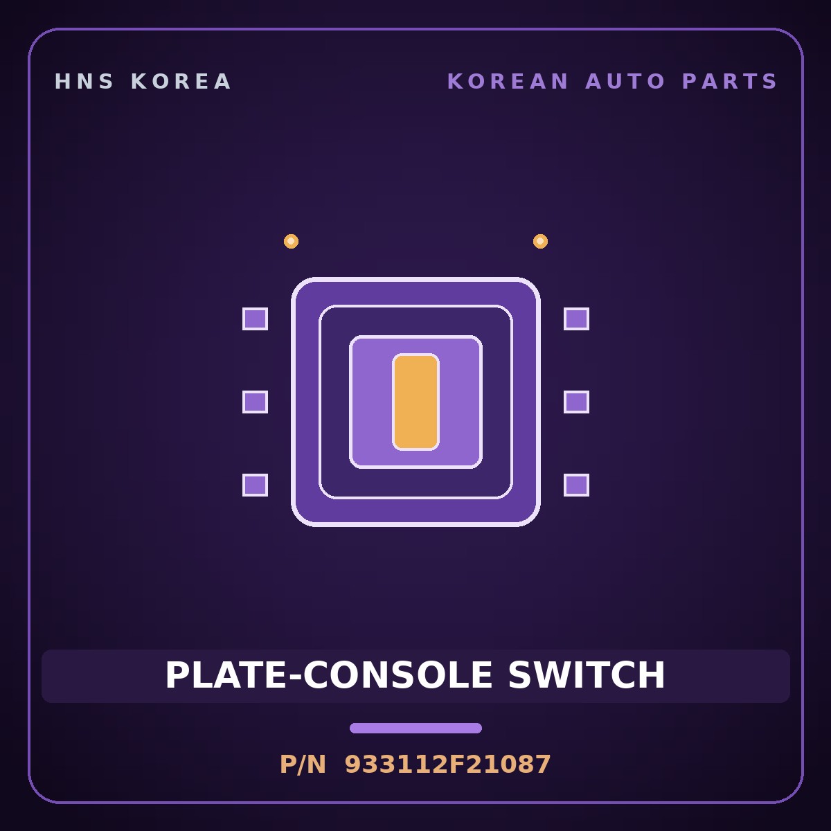 Genuine Mobis PLATE-CONSOLE SWITCH 933112F21087 for Cerato 2006 HNS Parts Korea