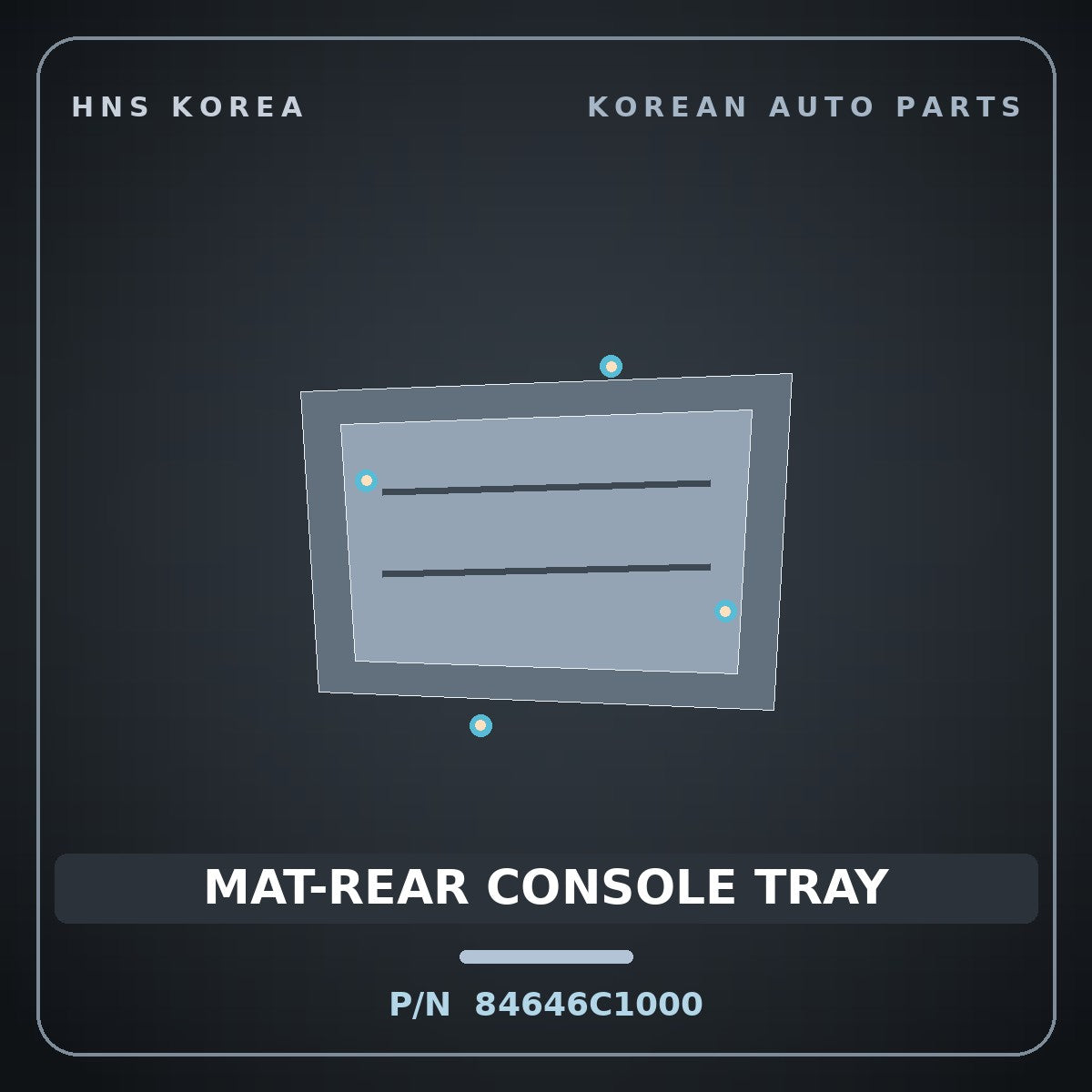 Genuine Mobis MAT-REAR CONSOLE TRAY 84646C1000 for Sonata 2014 HNS Parts Korea