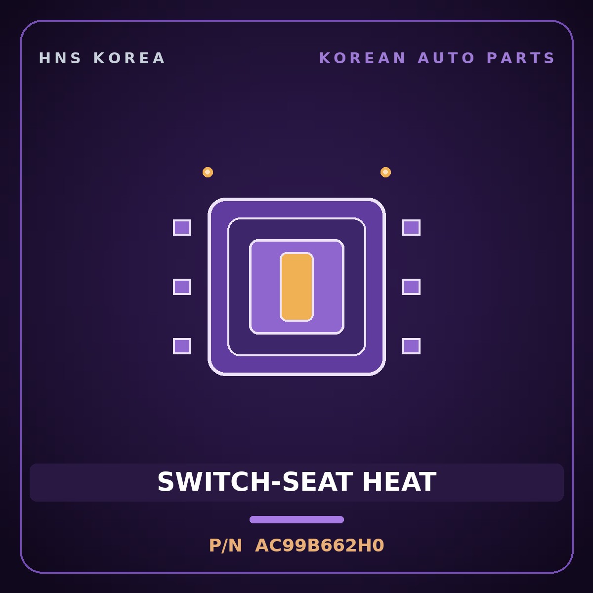 Genuine Mobis SWITCH-SEAT HEAT AC99B662H0 for Granbird 2004 HNS Parts Korea