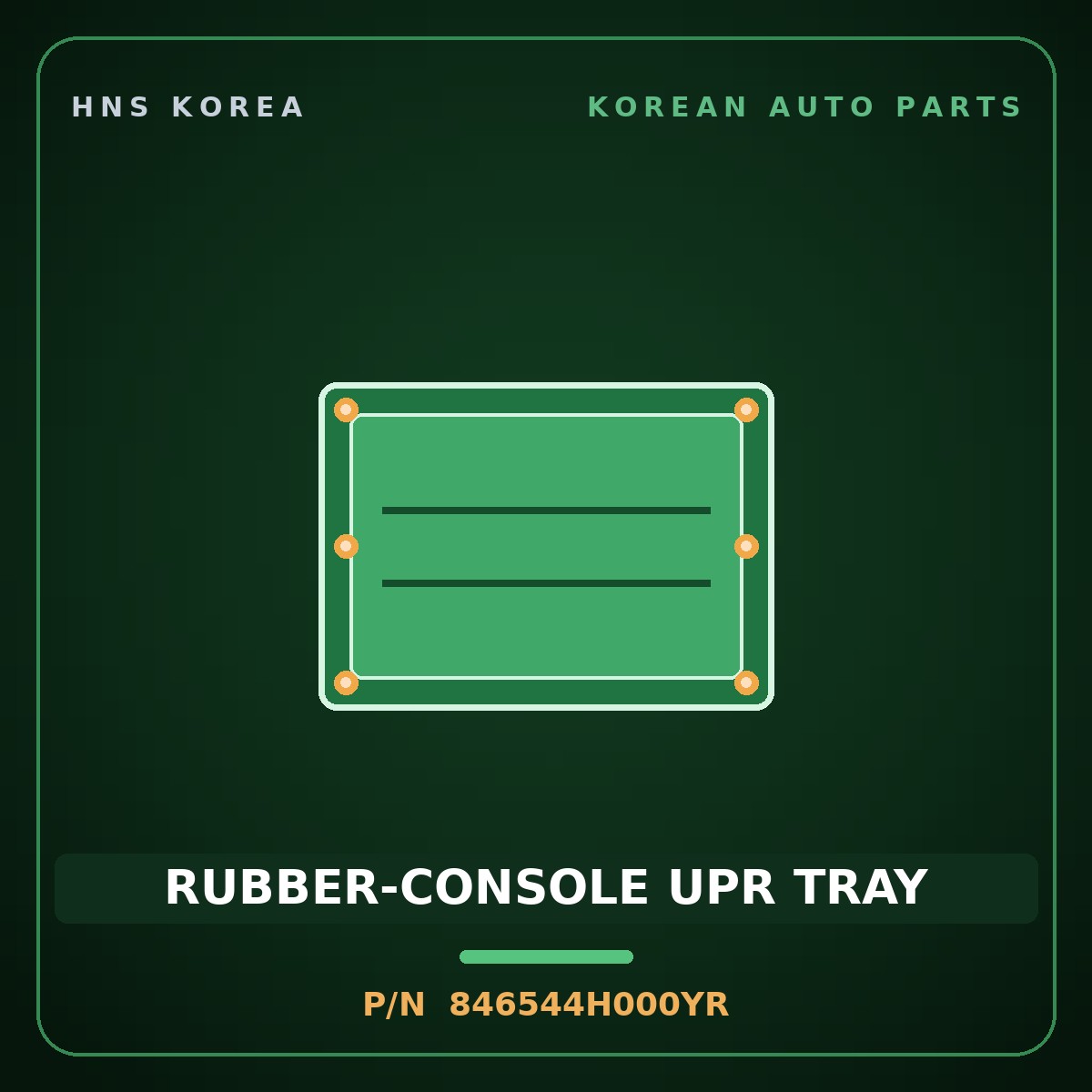 Genuine Mobis RUBBER-CONSOLE UPR TRAY 846544H000YR for Grand Starex 2007 HNS Parts Korea