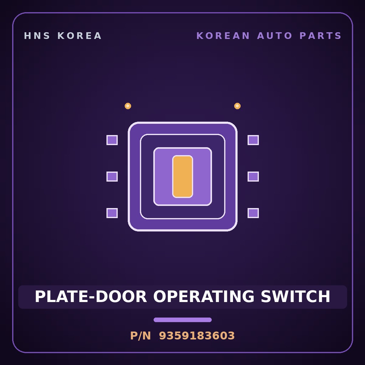Genuine Mobis PLATE-DOOR OPERATING SWITCH 9359183603 for Aero City 2000 HNS Parts Korea