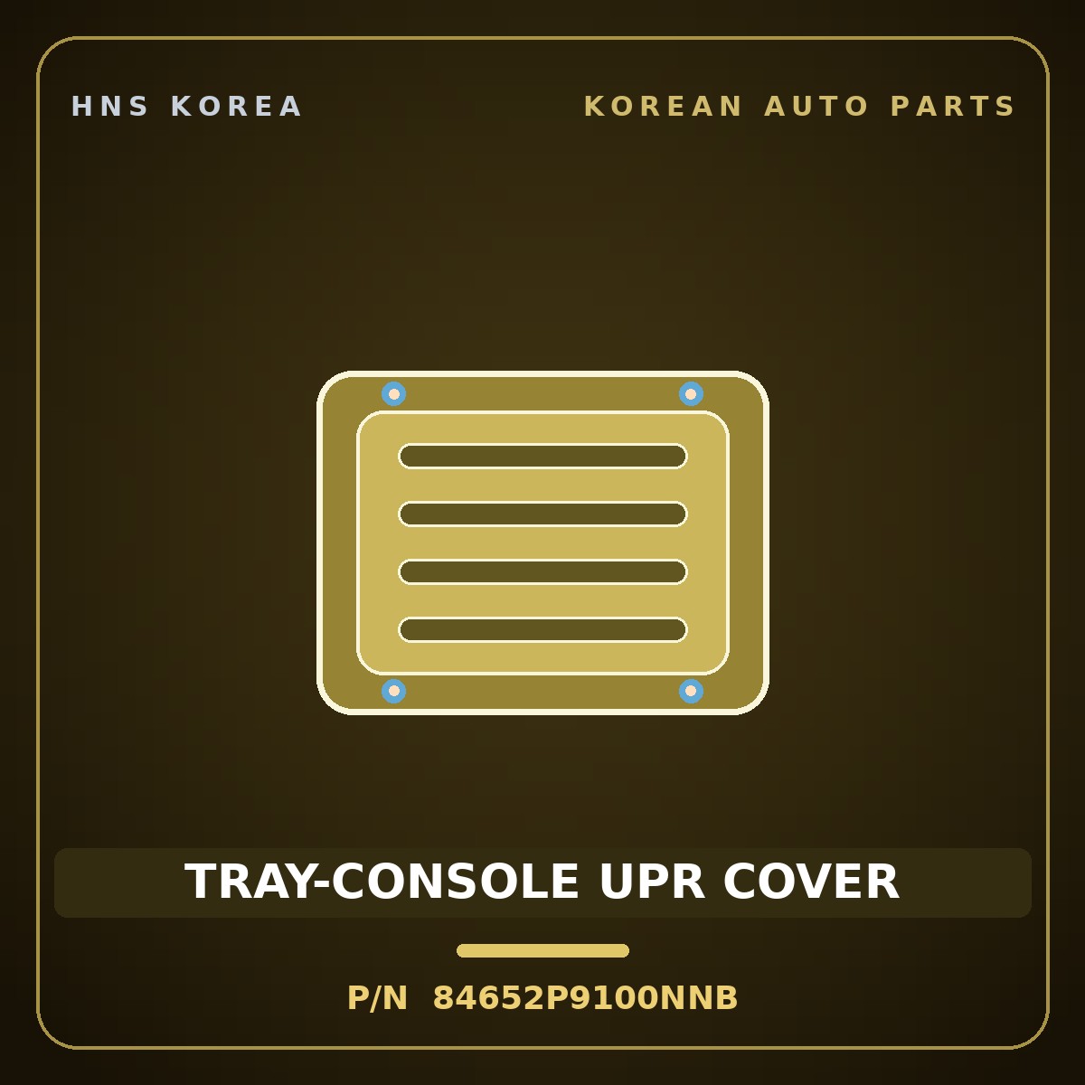 Genuine Mobis TRAY-CONSOLE UPR COVER 84652P9100NNB for Palisade 2025 HNS Parts Korea