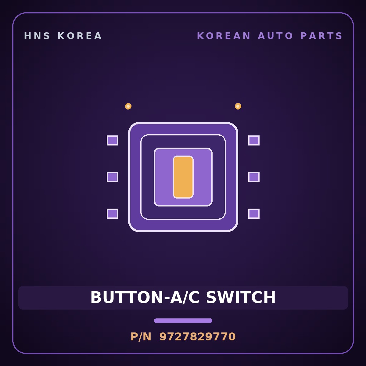 Genuine Mobis BUTTON-A/C SWITCH 9727829770 for Elantra 1996 HNS Parts Korea
