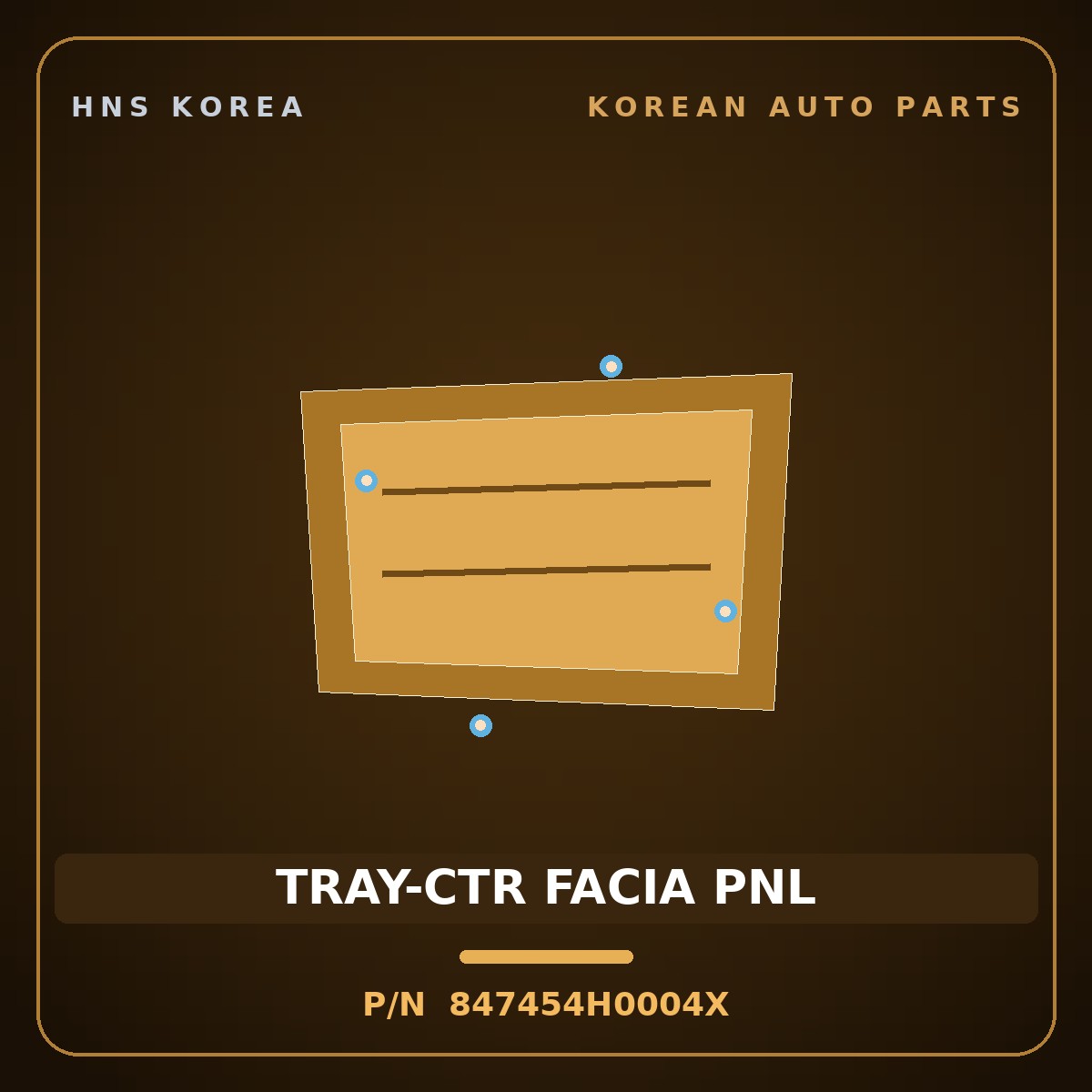 Genuine Mobis TRAY-CTR FACIA PNL 847454H0004X for Grand Starex 2007 HNS Parts Korea