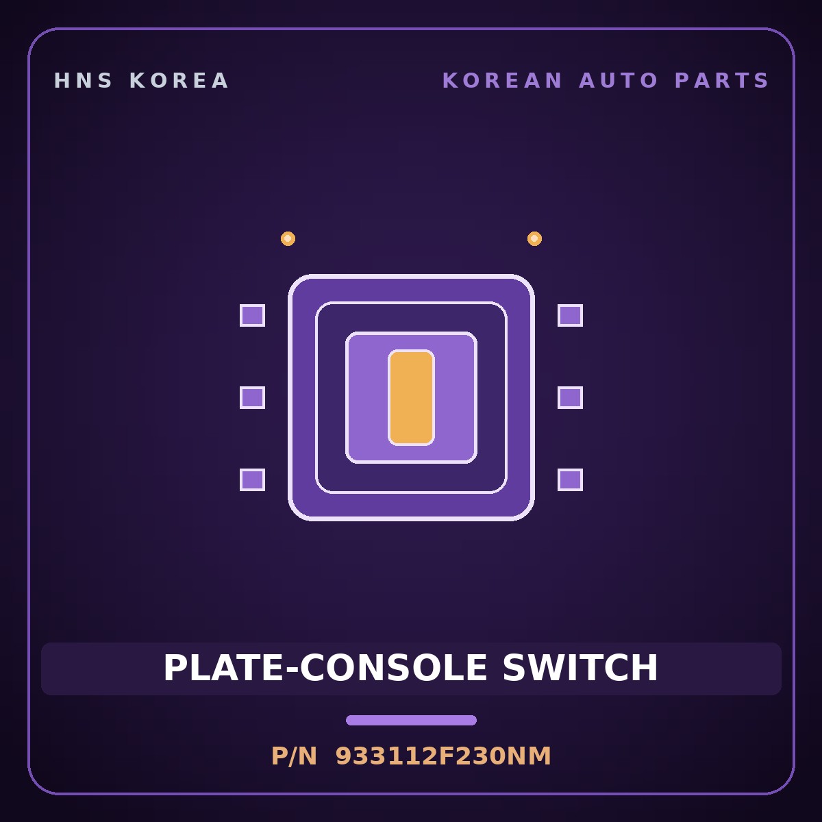 Genuine Mobis PLATE-CONSOLE SWITCH 933112F230NM for Cerato 2006 HNS Parts Korea