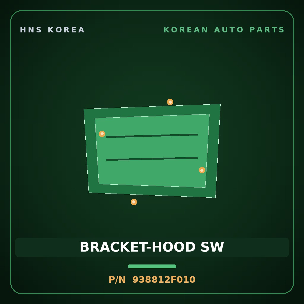 Genuine Mobis BRACKET-HOOD SW 938812F010 for Cerato 2006 HNS Parts Korea