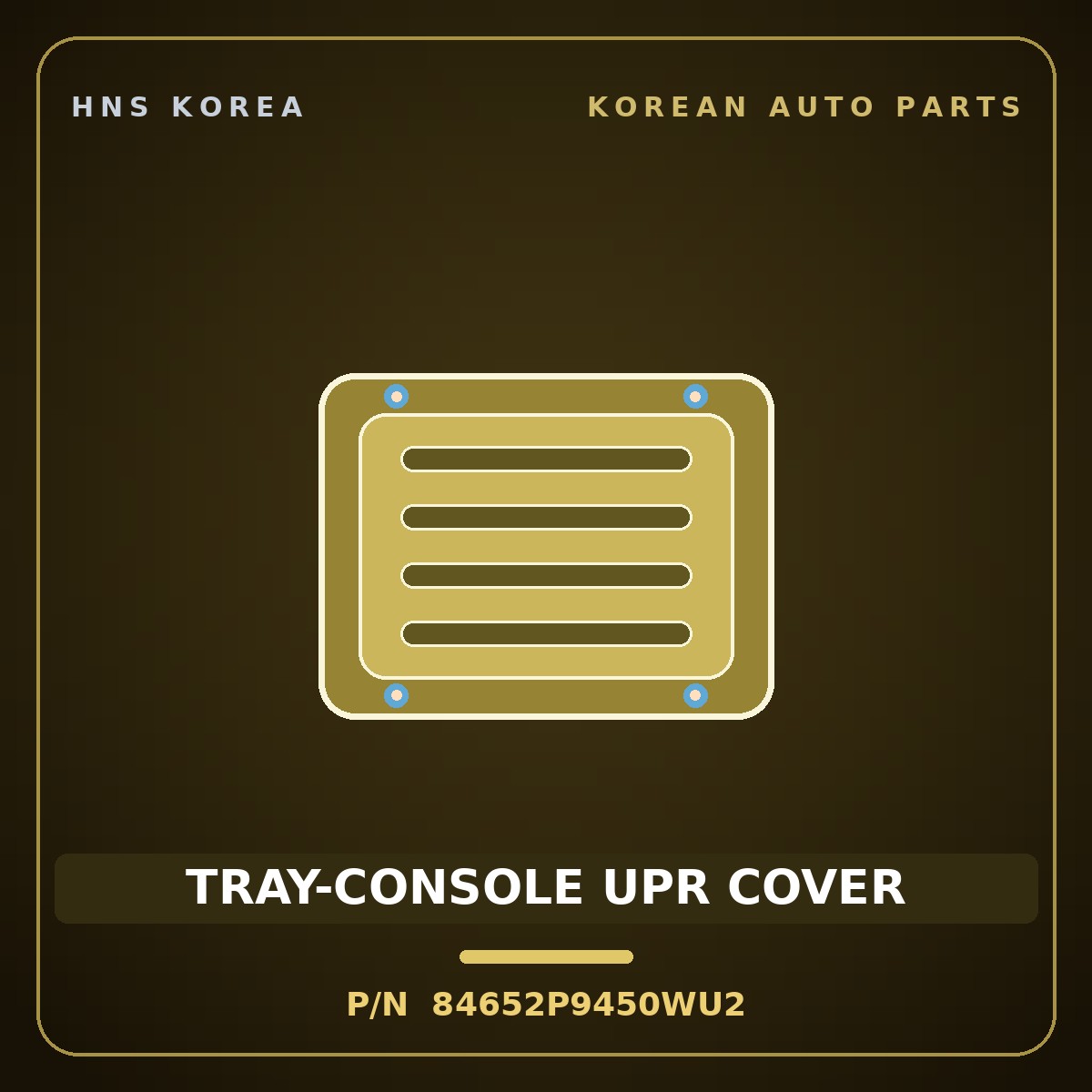 Genuine Mobis TRAY-CONSOLE UPR COVER 84652P9450WU2 for Palisade 2025 HNS Parts Korea