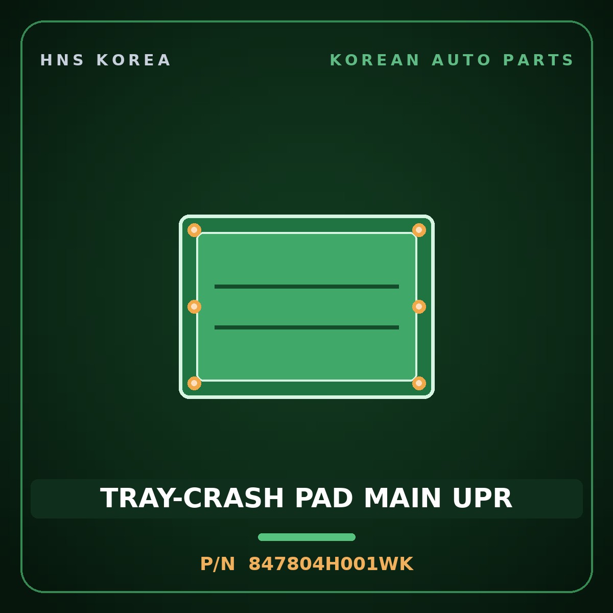 Genuine Mobis TRAY-CRASH PAD MAIN UPR 847804H001WK for Grand Starex 2007 HNS Parts Korea