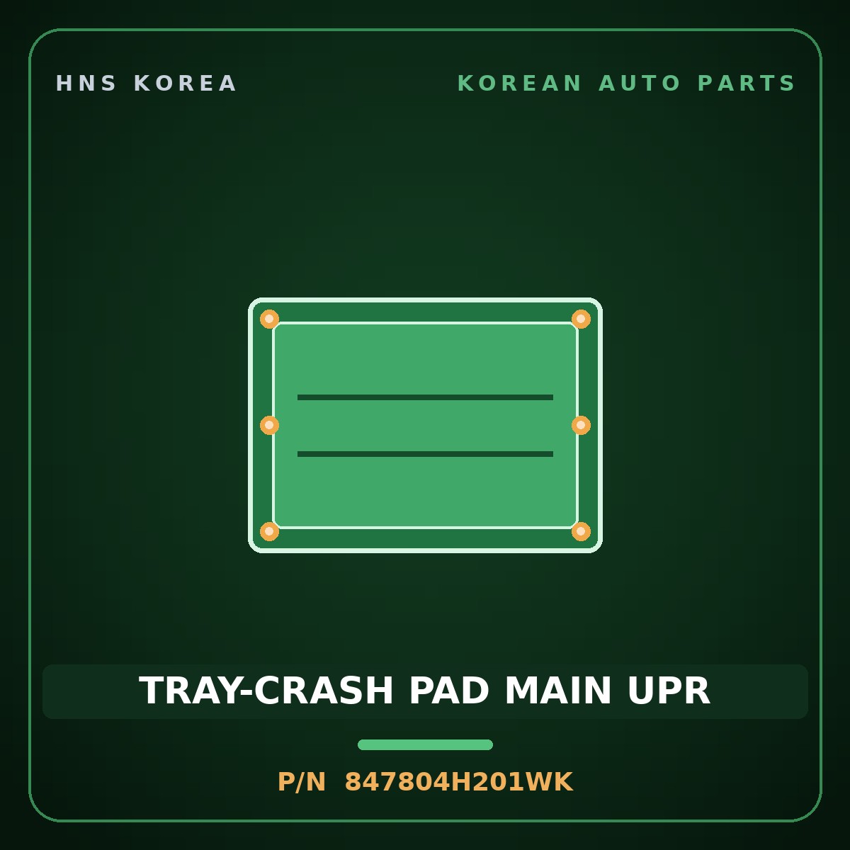 Genuine Mobis TRAY-CRASH PAD MAIN UPR 847804H201WK for Grand Starex 2007 HNS Parts Korea