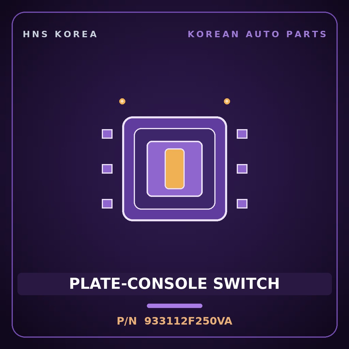 Genuine Mobis PLATE-CONSOLE SWITCH 933112F250VA for Cerato 2006 HNS Parts Korea
