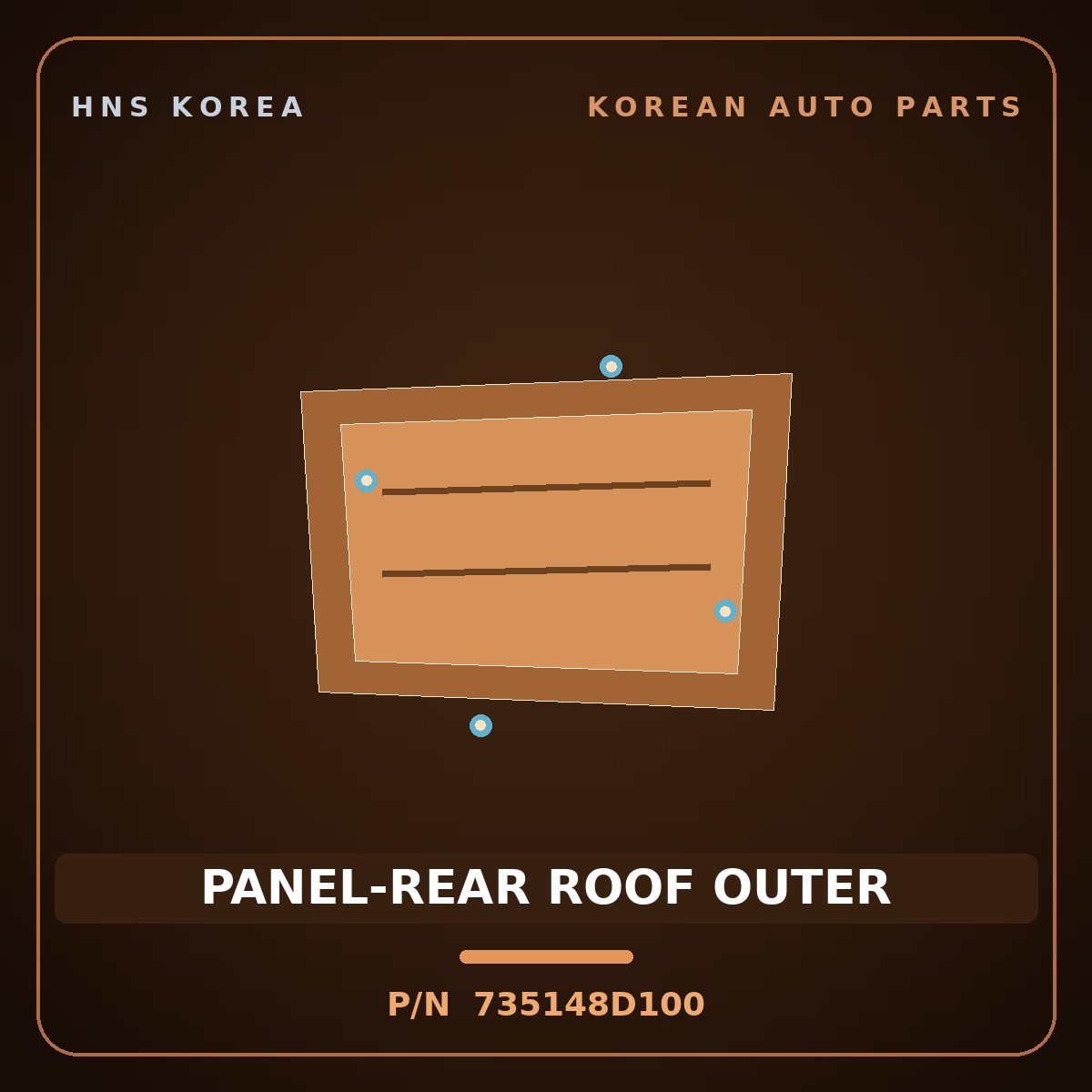 Genuine Mobis PANEL-REAR ROOF OUTER 735148D100 for Express 2006 HNS Parts Korea