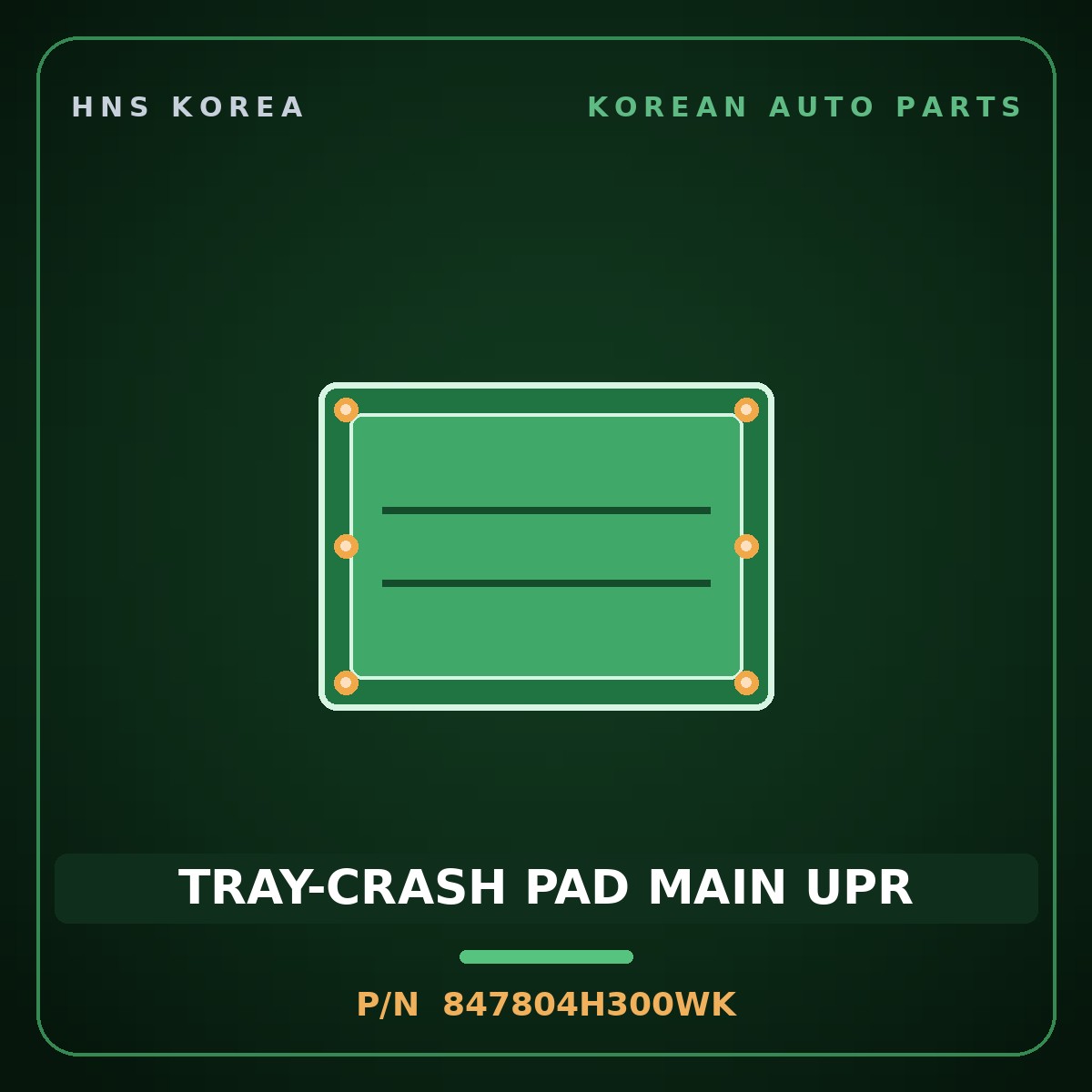 Genuine Mobis TRAY-CRASH PAD MAIN UPR 847804H300WK for Grand Starex 2007 HNS Parts Korea
