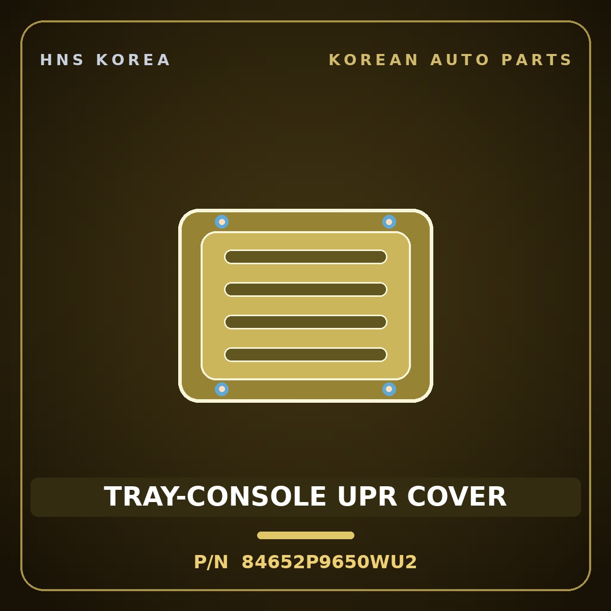 Genuine Mobis TRAY-CONSOLE UPR COVER 84652P9650WU2 for Palisade 2025 HNS Parts Korea