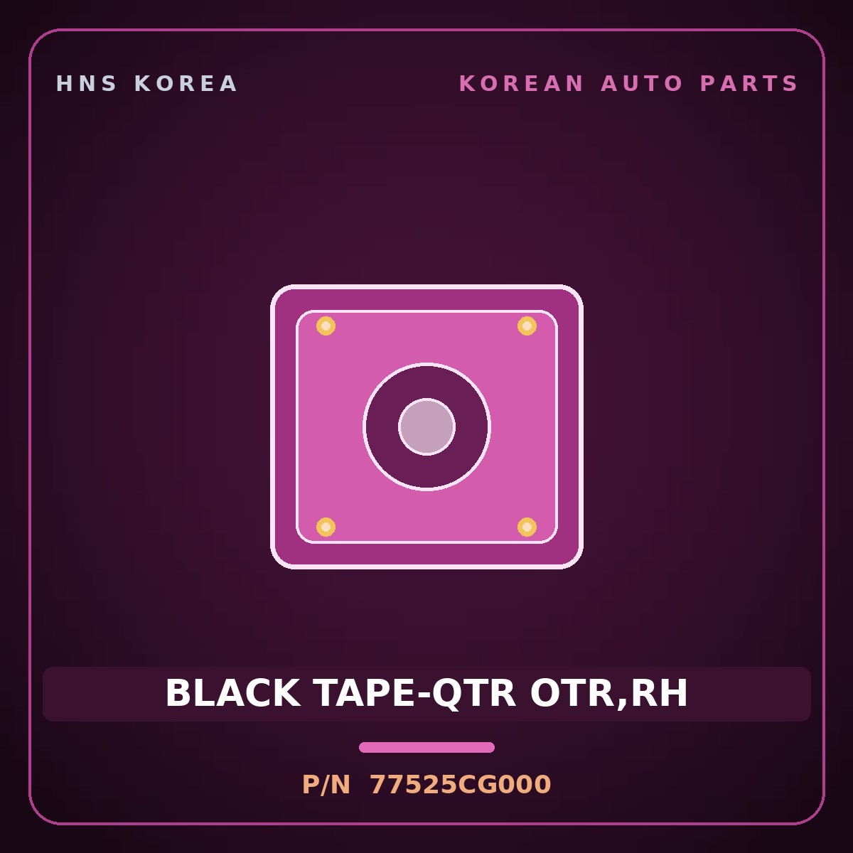 Genuine Mobis BLACK TAPE-QTR OTR,RH 77525CG000 for Staria 2021 HNS Parts Korea