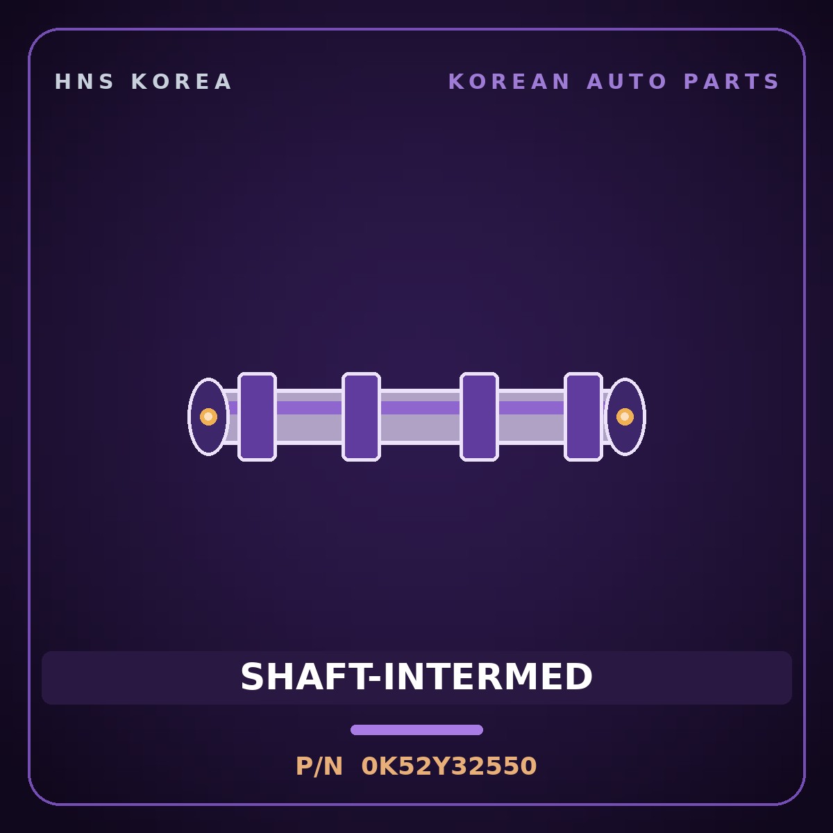 Genuine Mobis SHAFT-INTERMED 0K52Y32550 for Carnival 1998 HNS Parts Korea