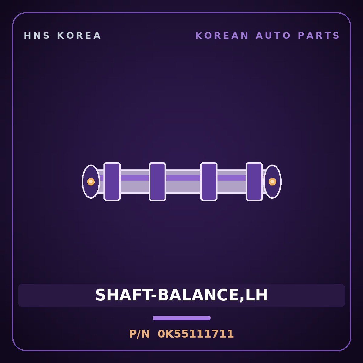 Genuine Mobis SHAFT-BALANCE,LH 0K55111711 for Carnival 1998 HNS Parts Korea