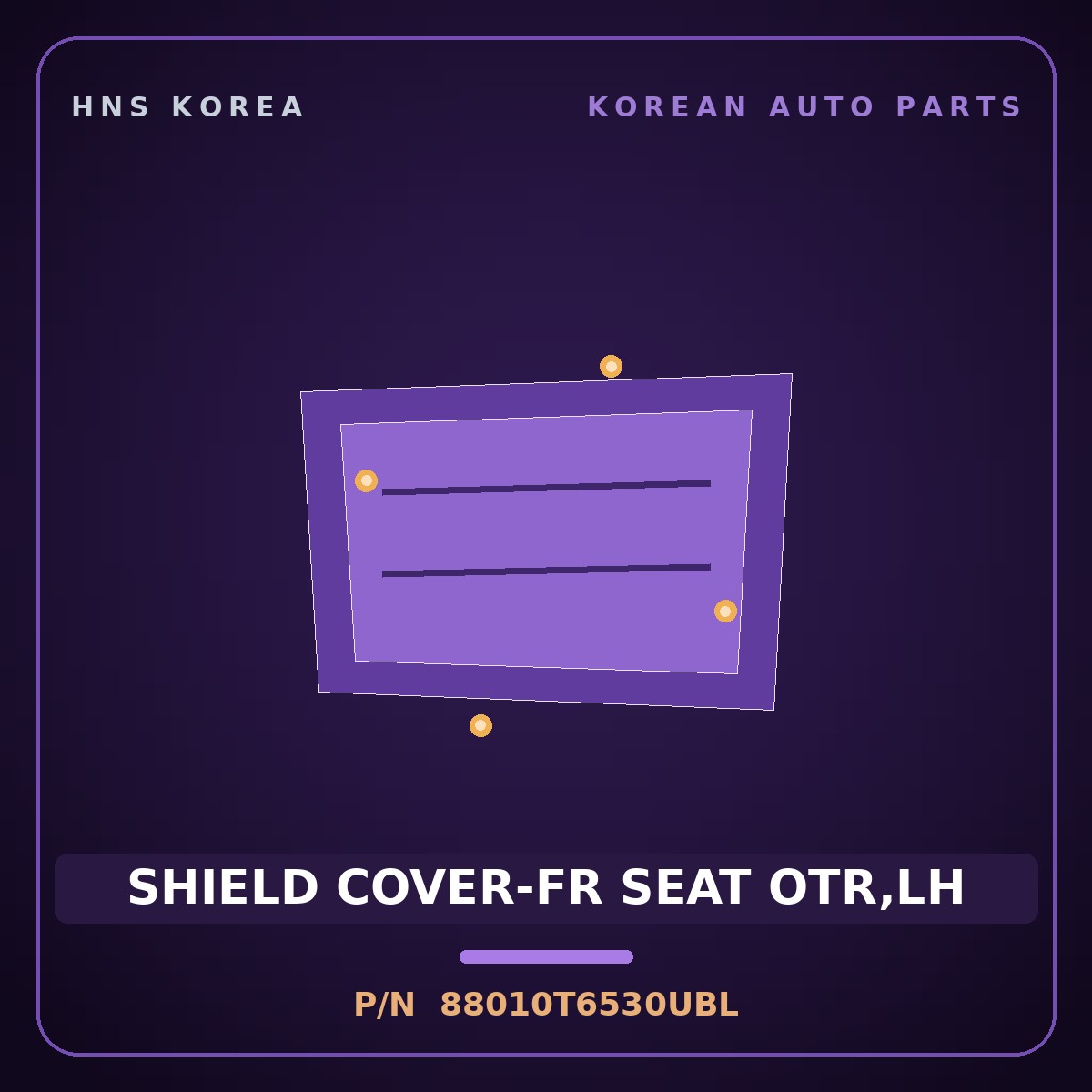 Genuine Mobis SHIELD COVER-FR SEAT OTR,LH 88010T6530UBL for Genesis GV80 2024 HNS Parts Korea
