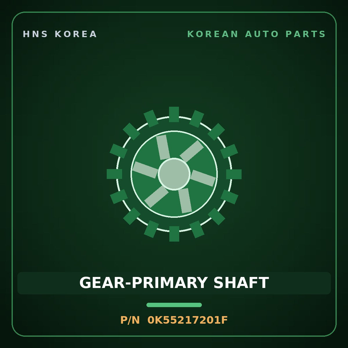Genuine Mobis GEAR-PRIMARY SHAFT 0K55217201F for Carnival 1998 HNS Parts Korea