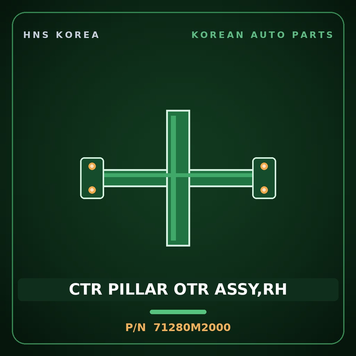 Genuine Mobis CTR PILLAR OTR ASSY,RH 71280M2000 for Santamo 1995 HNS Parts Korea