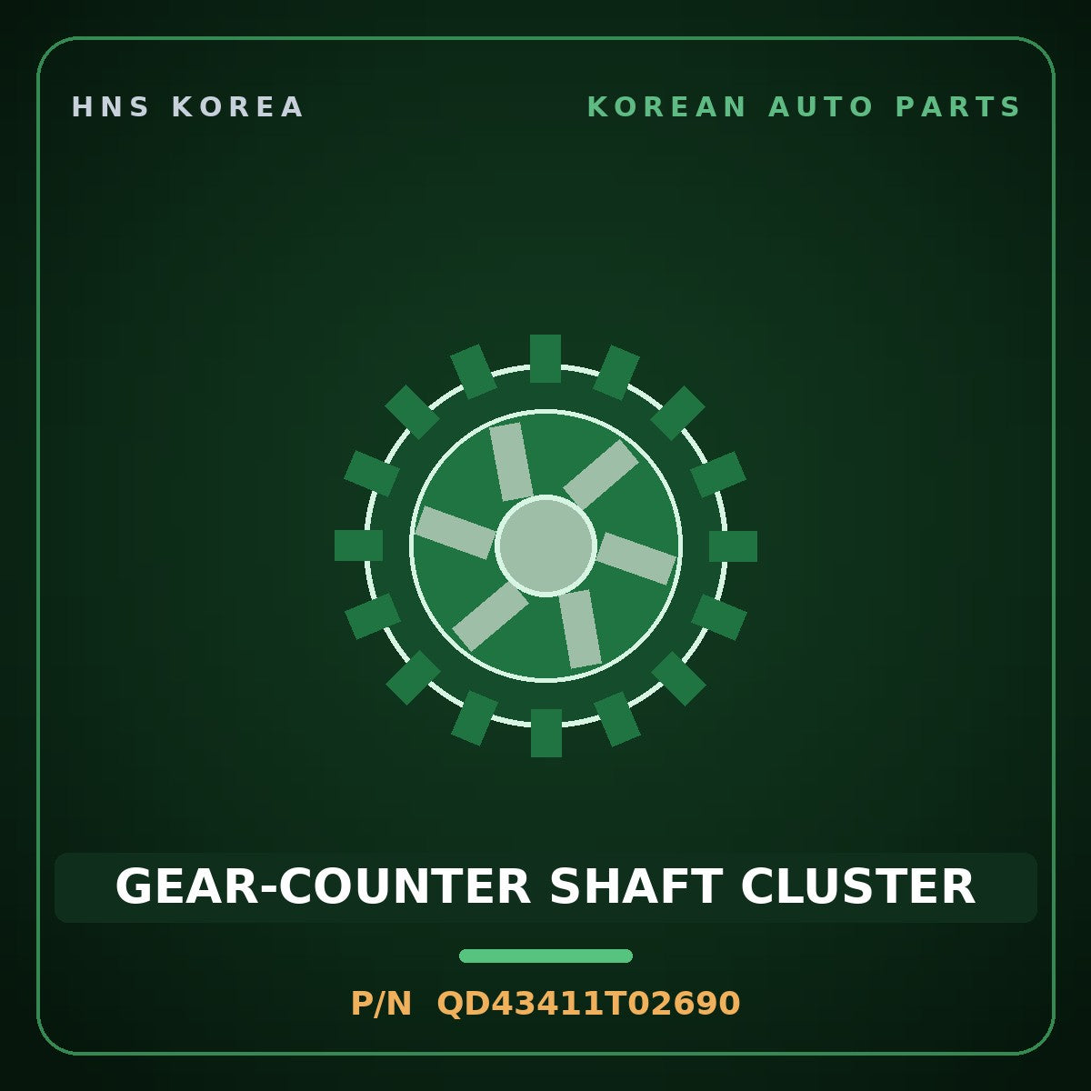 Genuine Mobis GEAR-COUNTER SHAFT CLUSTER QD43411T02690 for County 2008 HNS Parts Korea