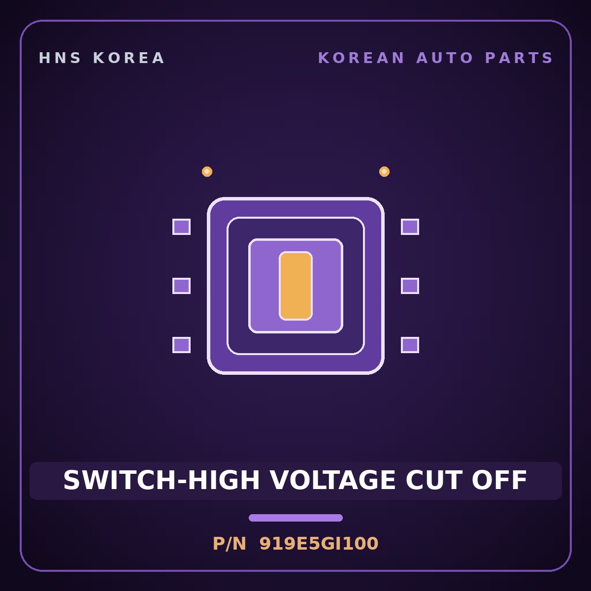 Genuine Mobis SWITCH-HIGH VOLTAGE CUT OFF 919E5GI100 for EV6 2021 HNS Parts Korea
