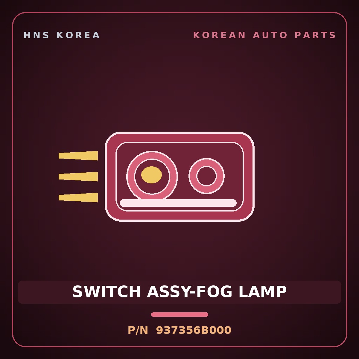 Genuine Mobis SWITCH ASSY-FOG LAMP 937356B000 for Mega Truck 2004 HNS Parts Korea